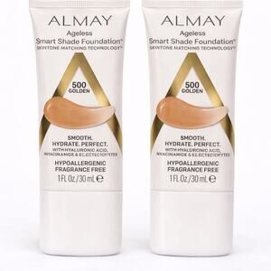 Almay Ageless Smart Shade Foundation 500 Golden | Lot of 2 | New